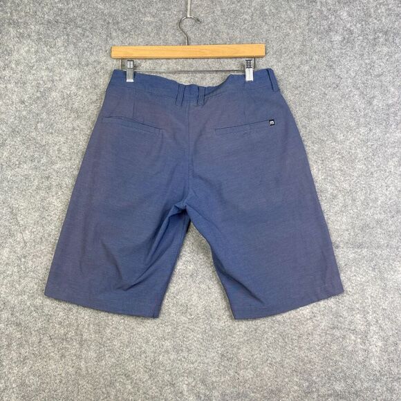 Travis Mathew Shorts Men's 30 Blue Golf Flat Front Chino 10 inch Inseam Stretch - Picture 6 of 6